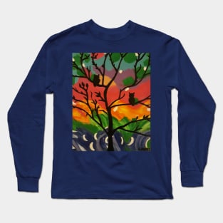 2 Owls at Sunset Long Sleeve T-Shirt